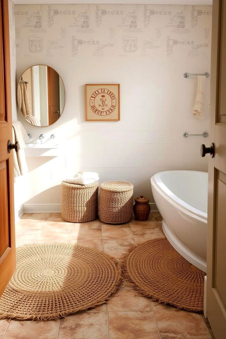 Natural Fiber Rugs - 22 Natural Bathroom Ideas