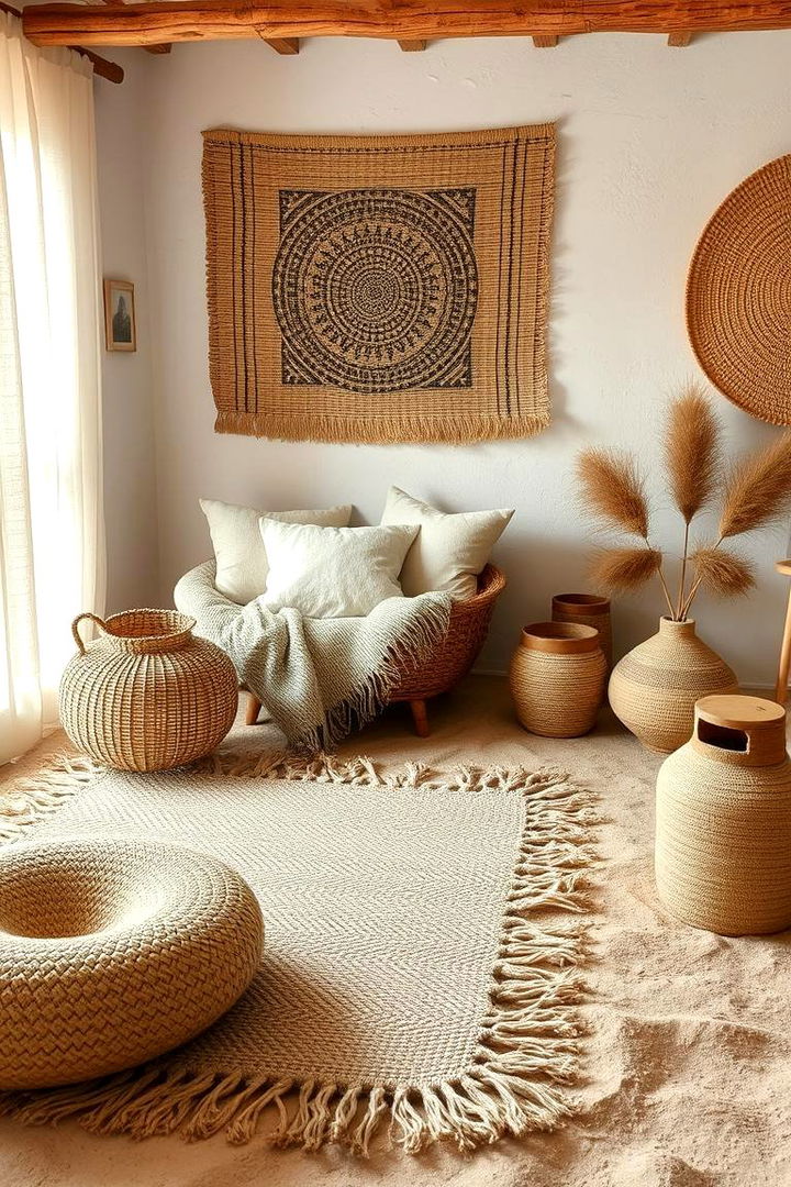 Natural Fiber Rugs and Throws - 22 Desert Themed Room Ideas