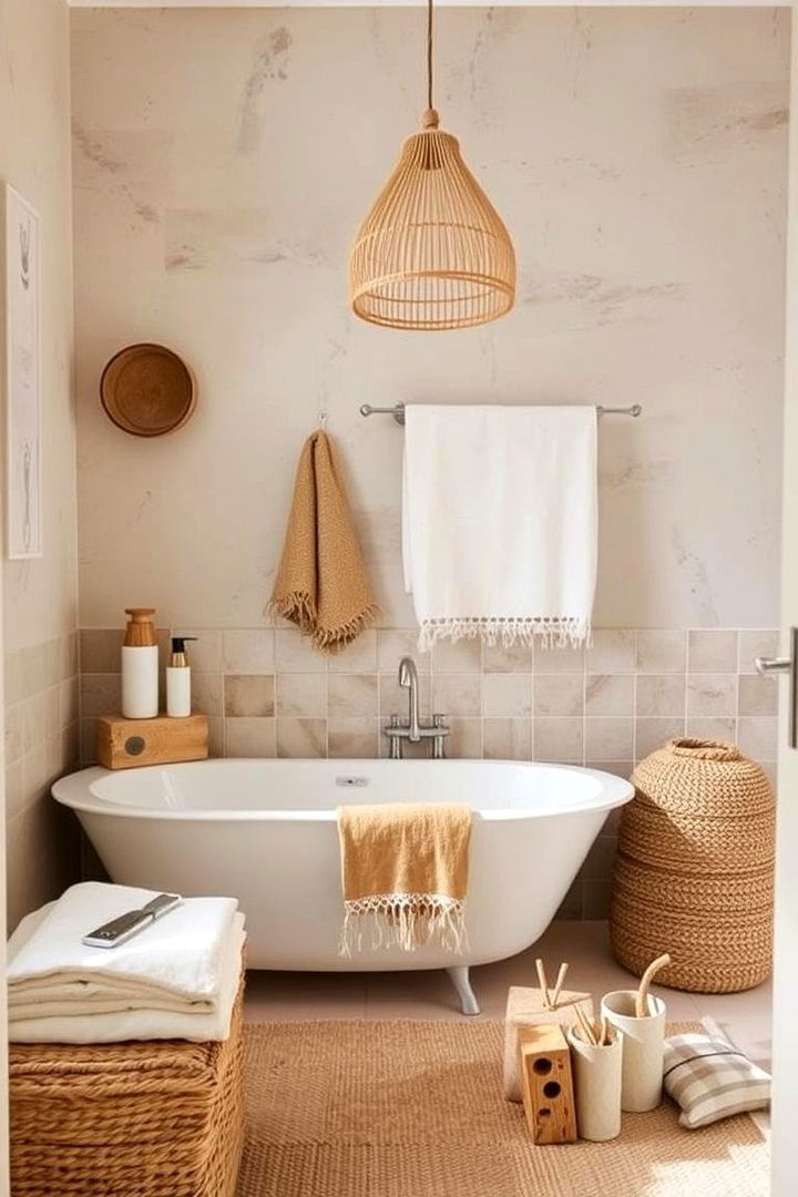 Natural Fiber Textiles - 22 Earthy Bathroom Ideas