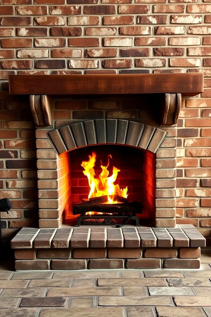 Natural Fire Focal Point - 22 Rustic Brick Fireplace Ideas