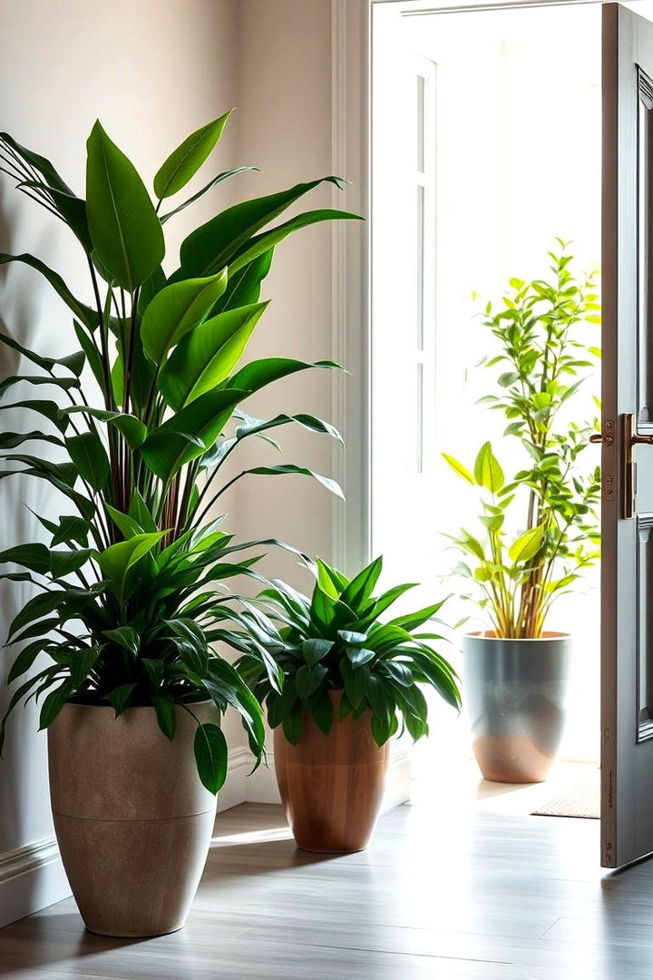 Natural Greenery Touch - 22 Scandinavian Entryway Ideas