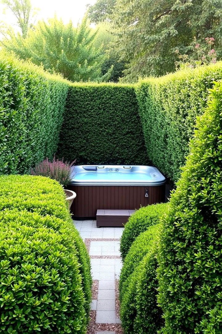 Natural Hedges and Shrubs - 22 Backyard Hot Tub Privacy Ideas