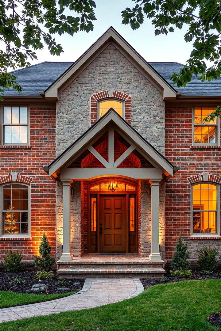Natural Insulation Benefits - 22 Brick Houses With Stone Accents