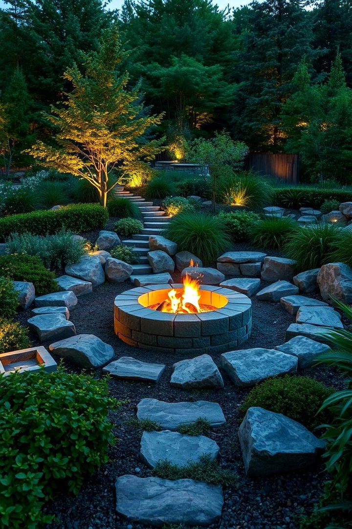 Natural Landscape Integration - 22 Sunken Fire Pit Ideas