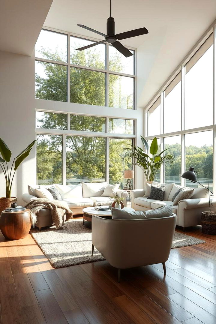 Natural Light Emphasis - 22 Large Living Room Ideas