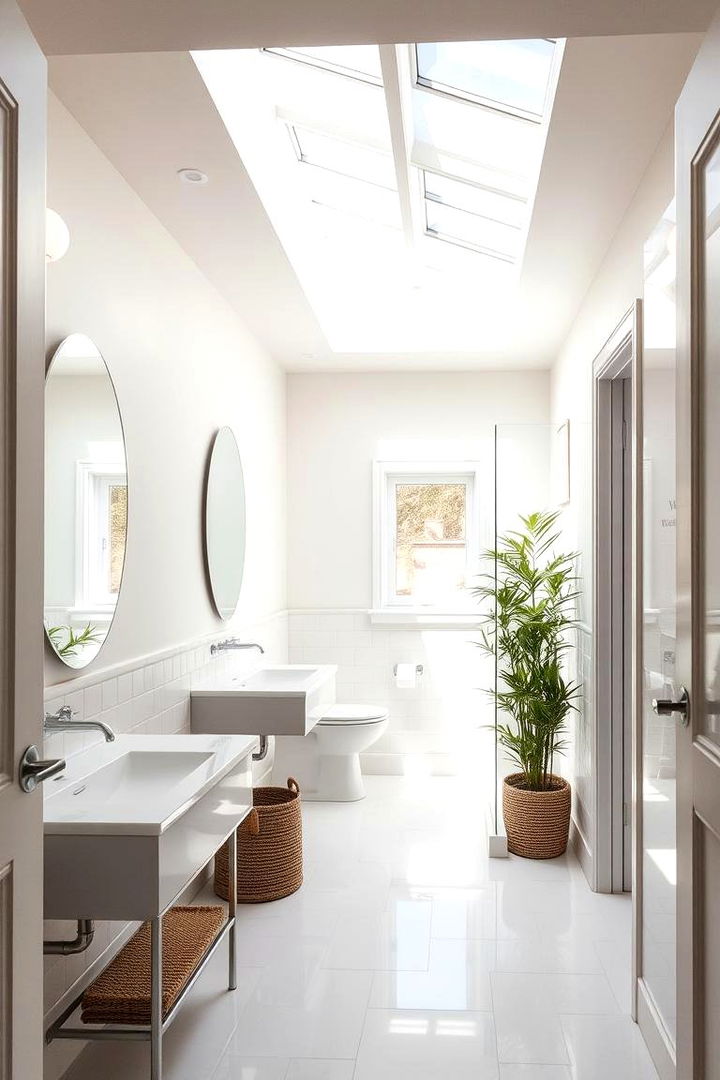 Natural Light Enhancement - 22 Hallway Bathroom Ideas