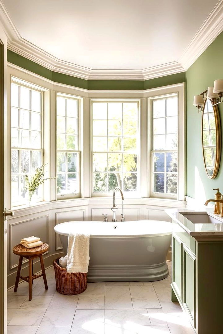 Natural Light Enhancements - 22 Sage Green and Cream Bathroom Ideas