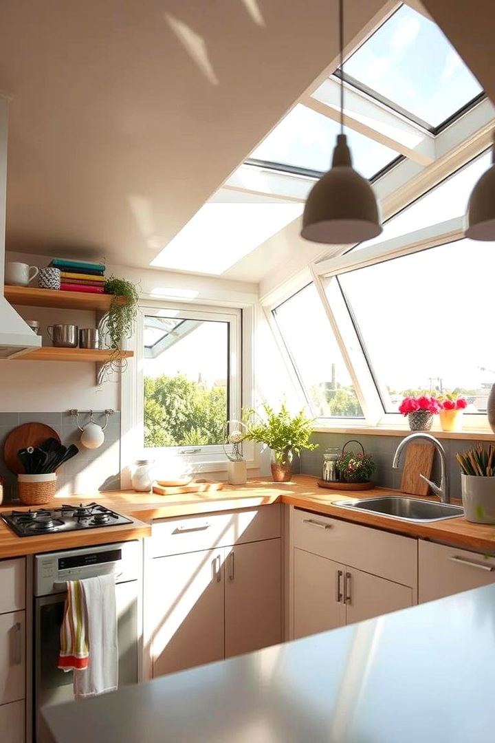 Natural Light Enhancements with Skylights - 22 Small Kitchen Lighting Ideas