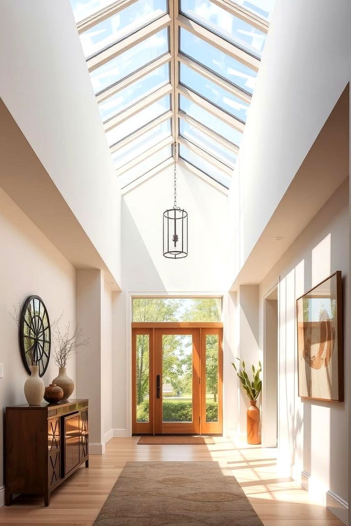 Natural Light Integration with Skylights - 22 Entryway Lighting Ideas
