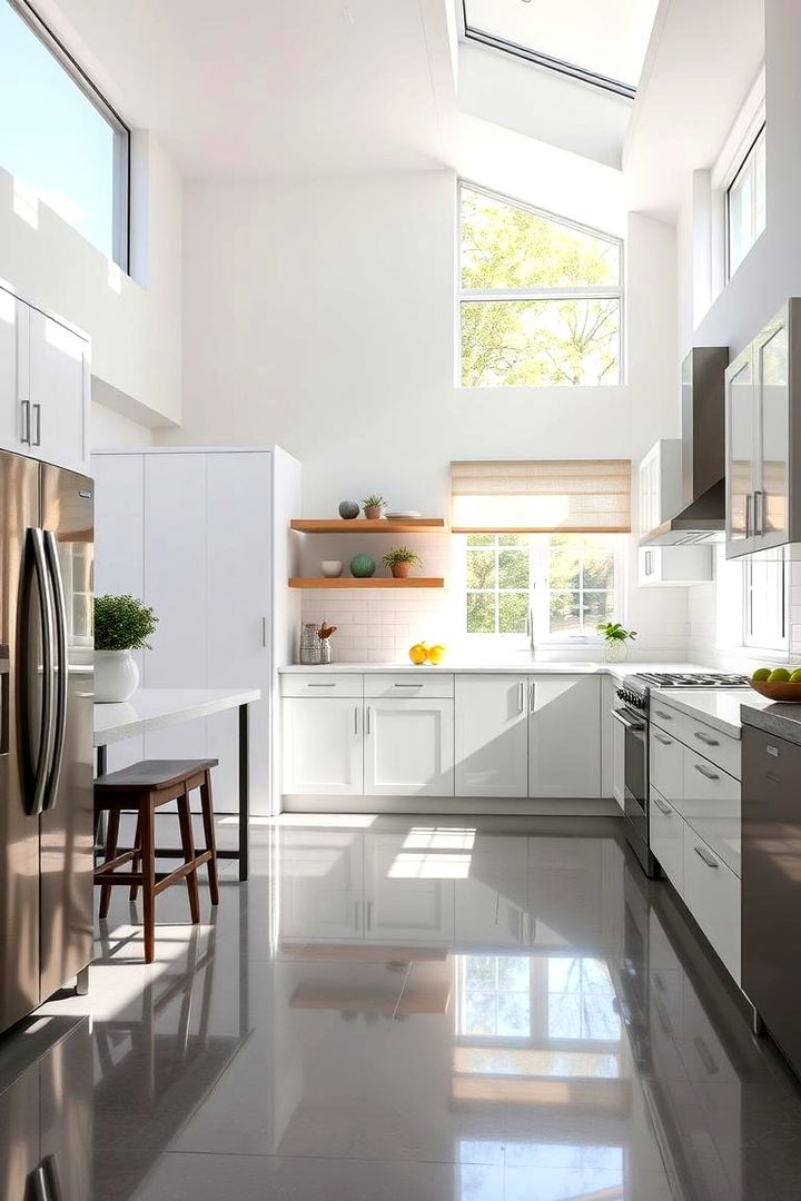 Natural Light Reflection - 22 Kitchens With Grey Floors