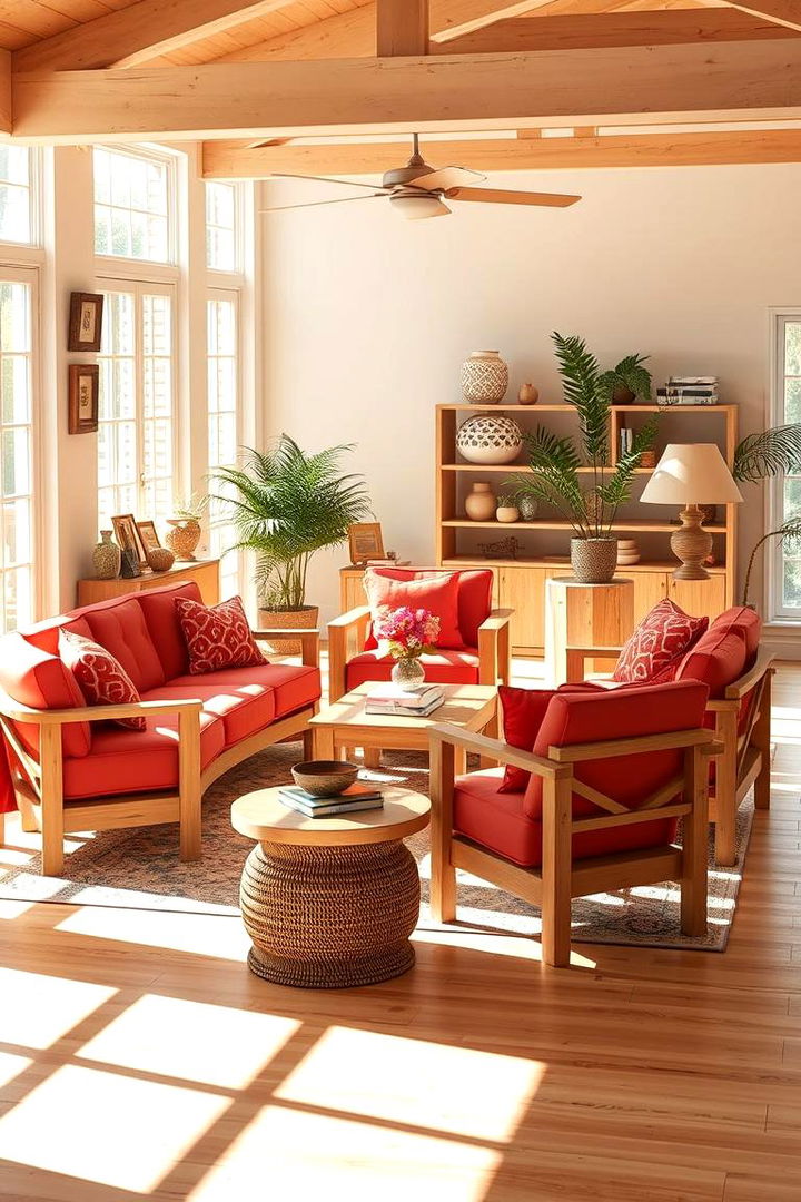 Natural Light and Coral infused Furniture - 22 Coral Bedroom Ideas