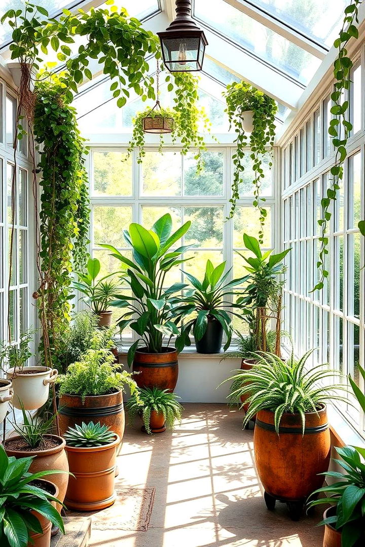 Natural Light and Greenery - 22 Farmhouse Sunroom Ideas