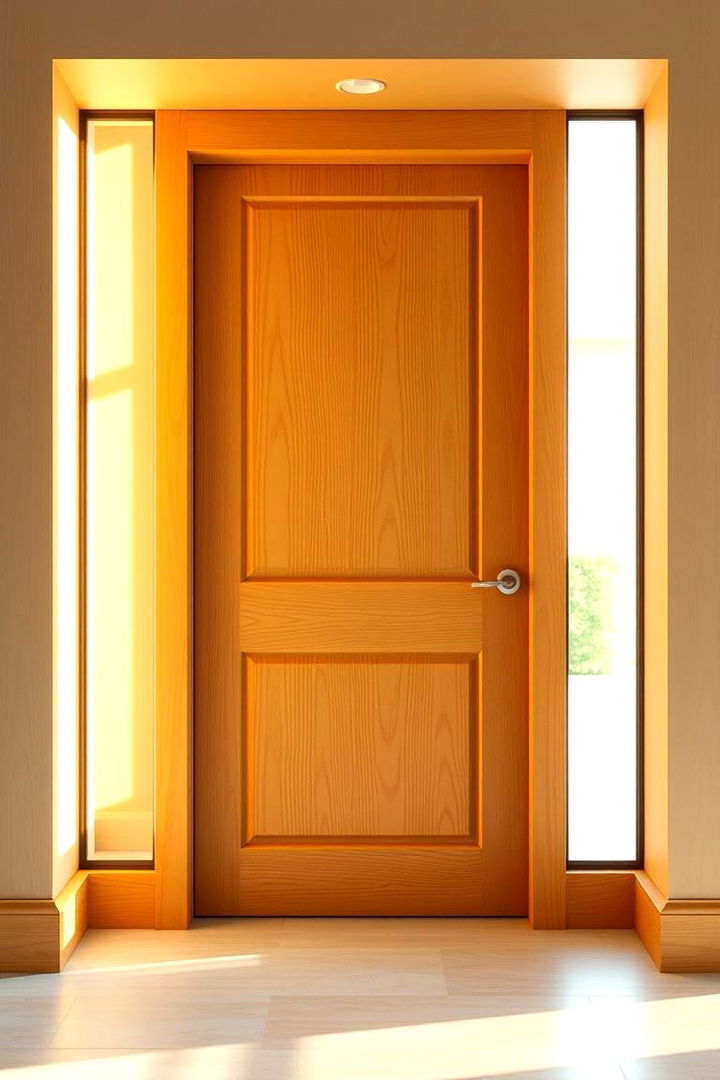 Natural Maple Brightness - 22 Stained Front Door Ideas