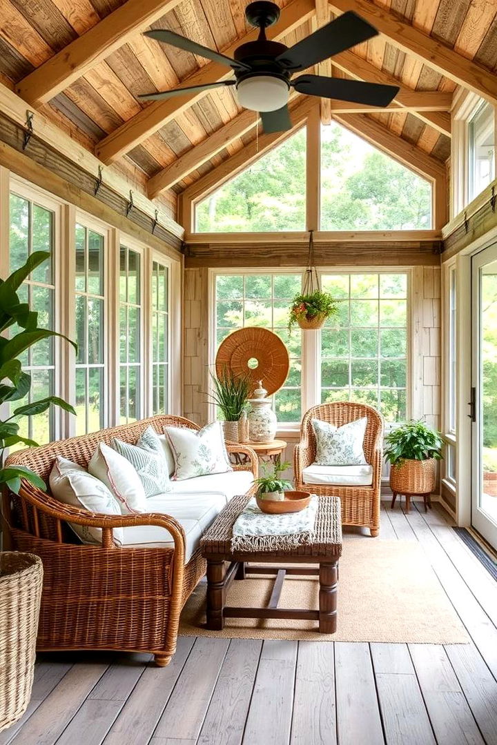 Natural Materials and Textures - 22 Small Sunroom Ideas