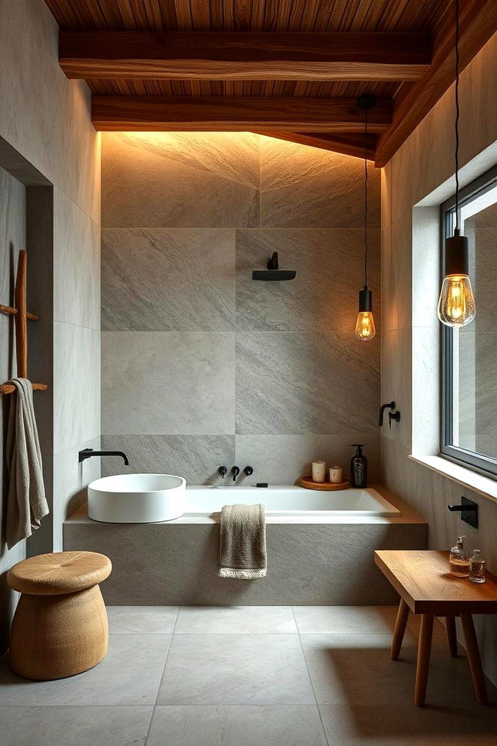 Natural Materials and Textures - 22 Apartment Bathroom Ideas