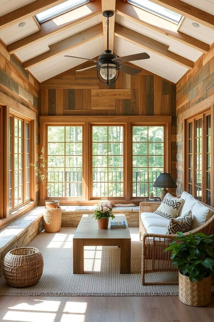 Natural Materials - 22 Mid-century Modern Sunroom Ideas