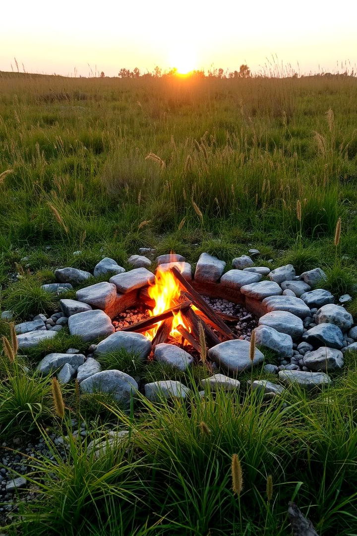 Natural Meadow Fire Pit - 22 Rustic Fire Pit Ideas