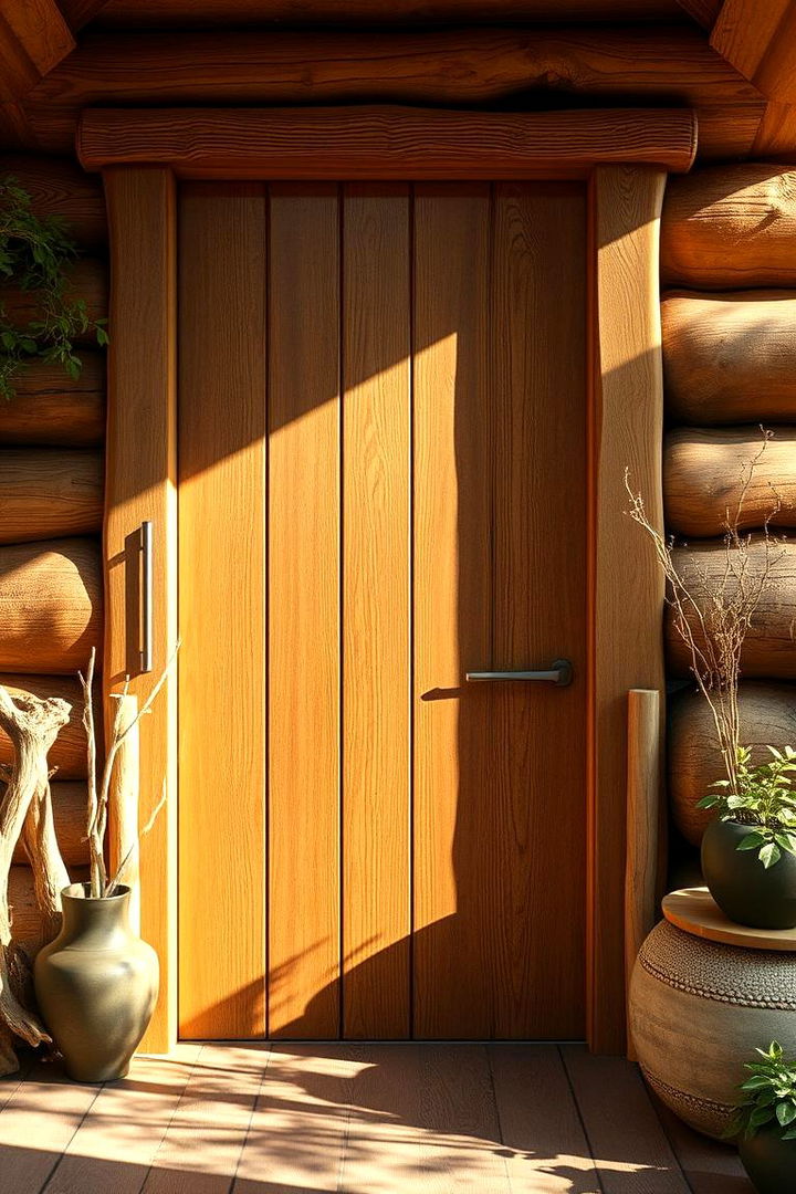 Natural Oak Hues - 22 Interior Door Color Ideas