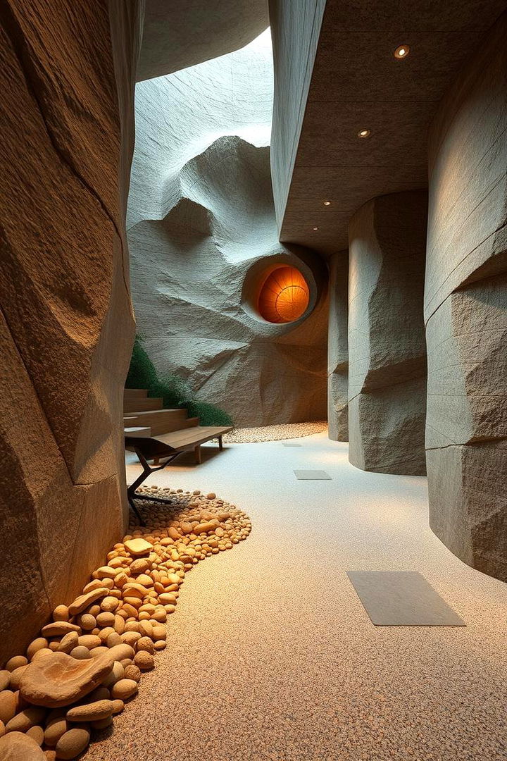 Natural Pebble Accents - 22 Living Room Flooring Ideas