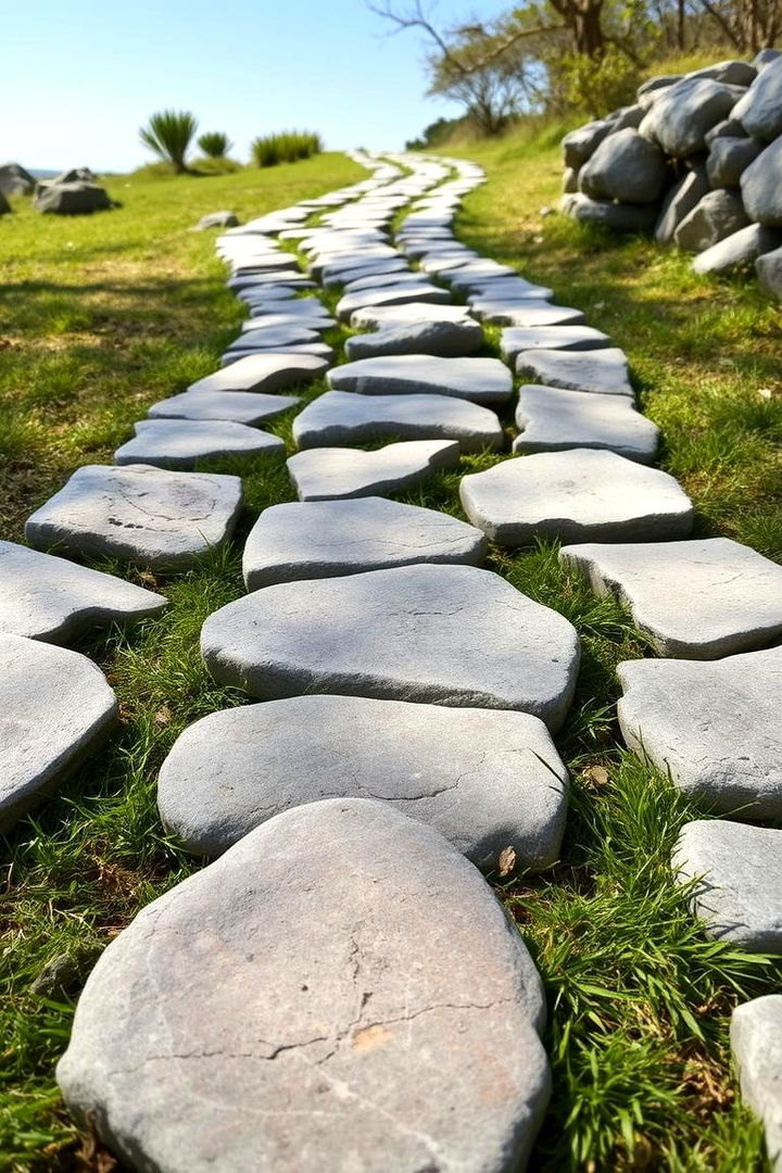 Natural River Stone Trail - 22 Stone Walkway Ideas