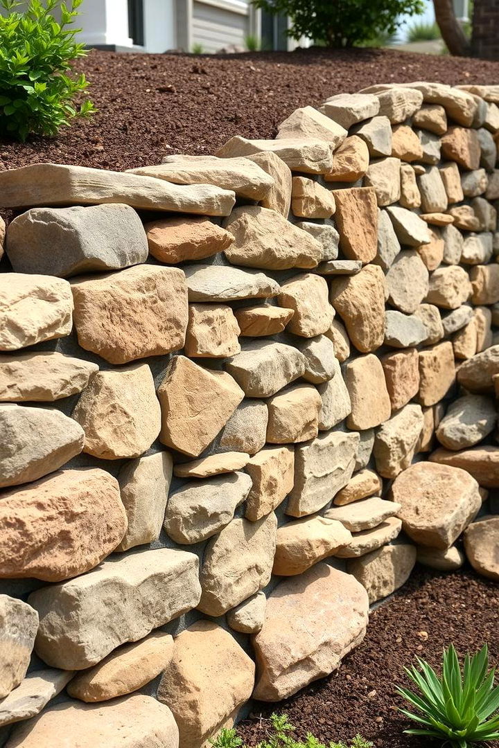 Natural Rock Retaining Wall - 22 Rock Landscaping Ideas
