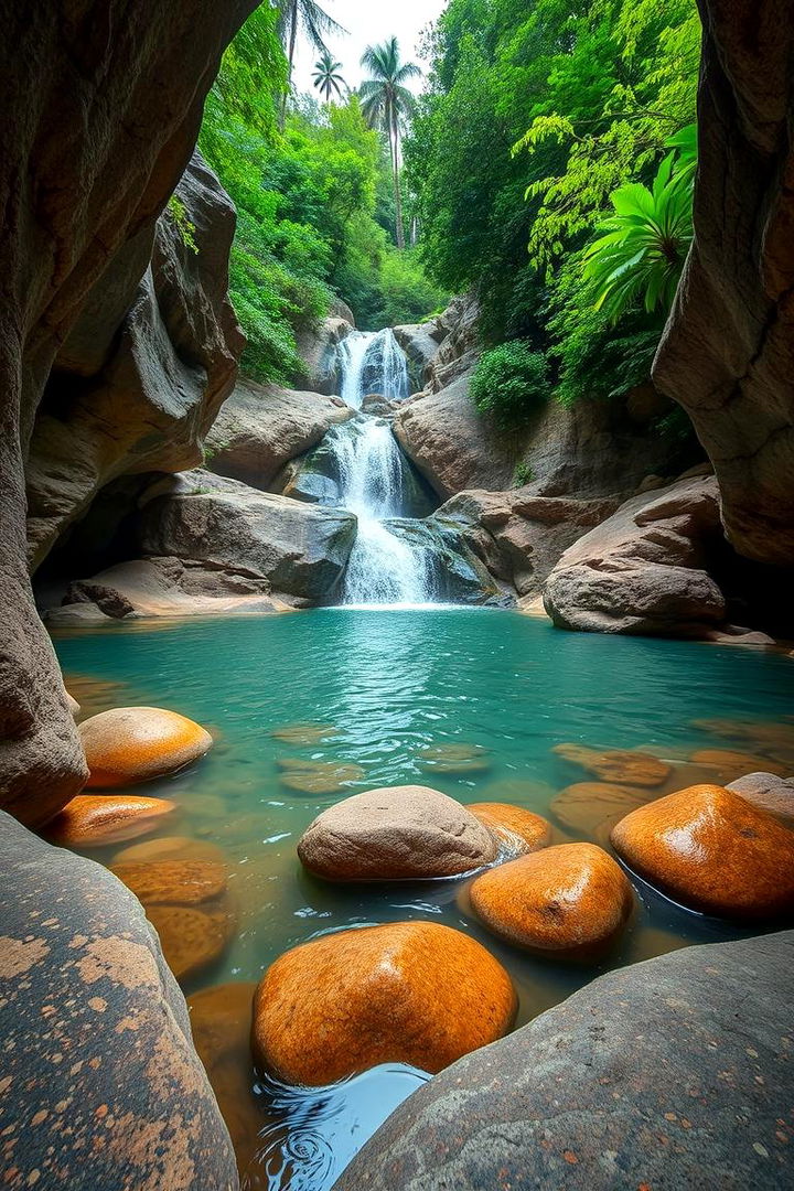 Natural Rock and Waterfall Feature - 22 Pool Landscaping Ideas