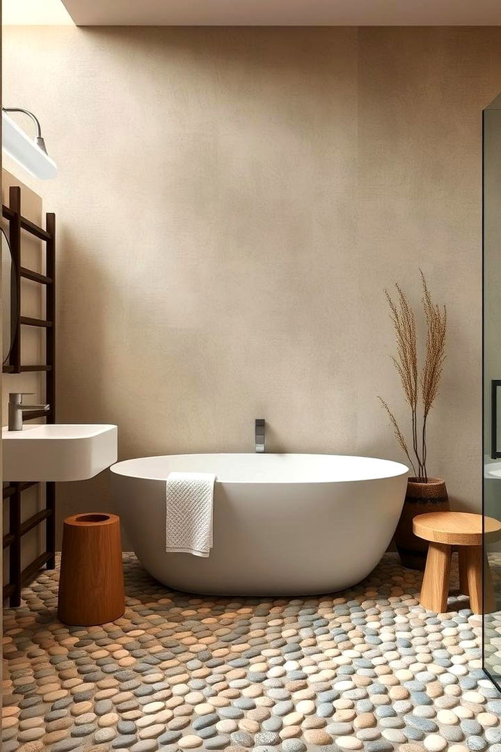 Natural Serenity in Design - 22 Pebble Tile Bathroom Ideas