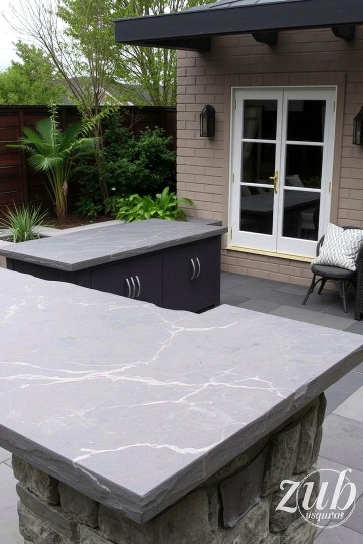 Natural Slate Countertops - 22 Outdoor Countertop Ideas