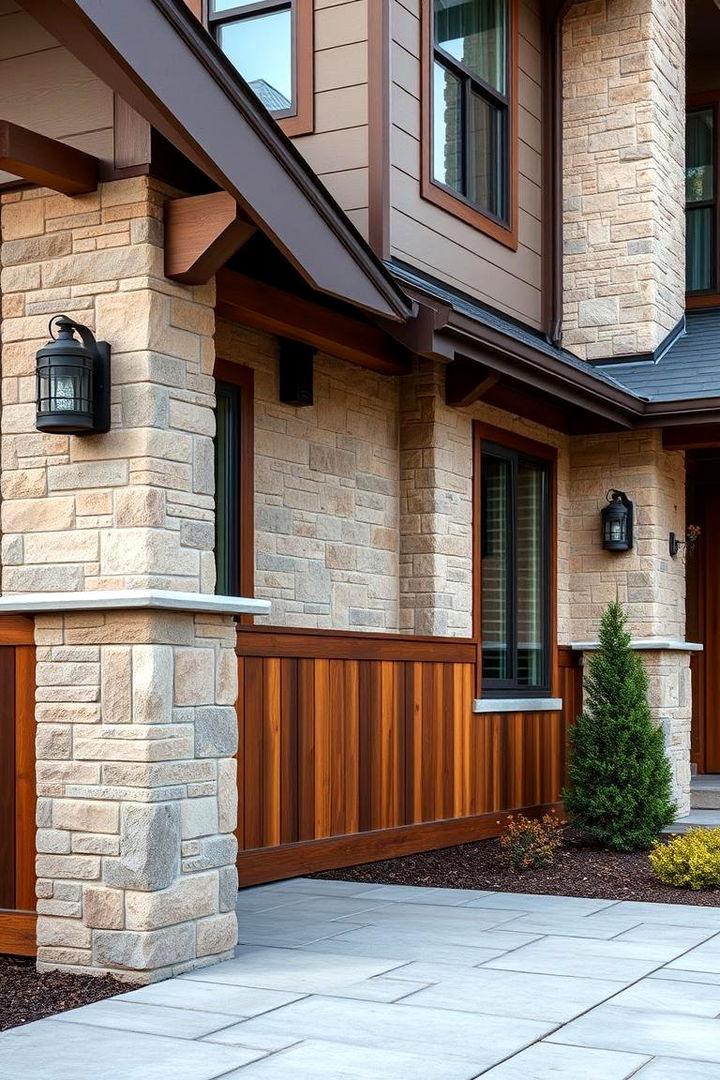 Natural Stone Accent Wainscoting - 22 Exterior Wainscoting Ideas