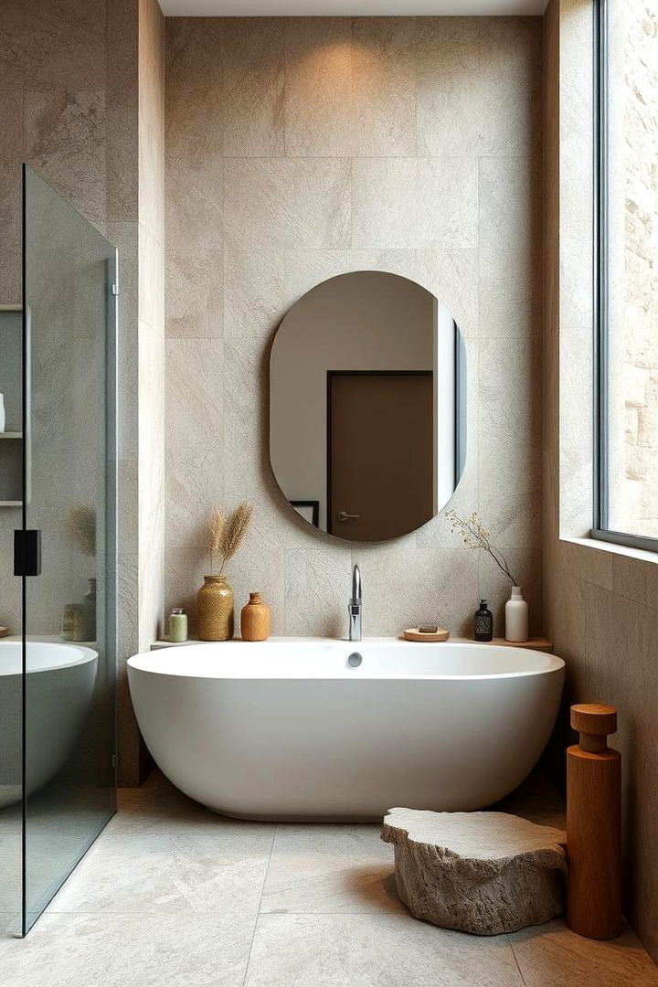 Natural Stone Accents to Connect with Earth - 22 Spa Like Bathroom Ideas
