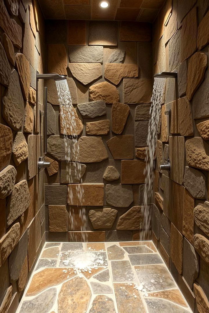 Natural Stone Aesthetics - 22 Double Shower Ideas