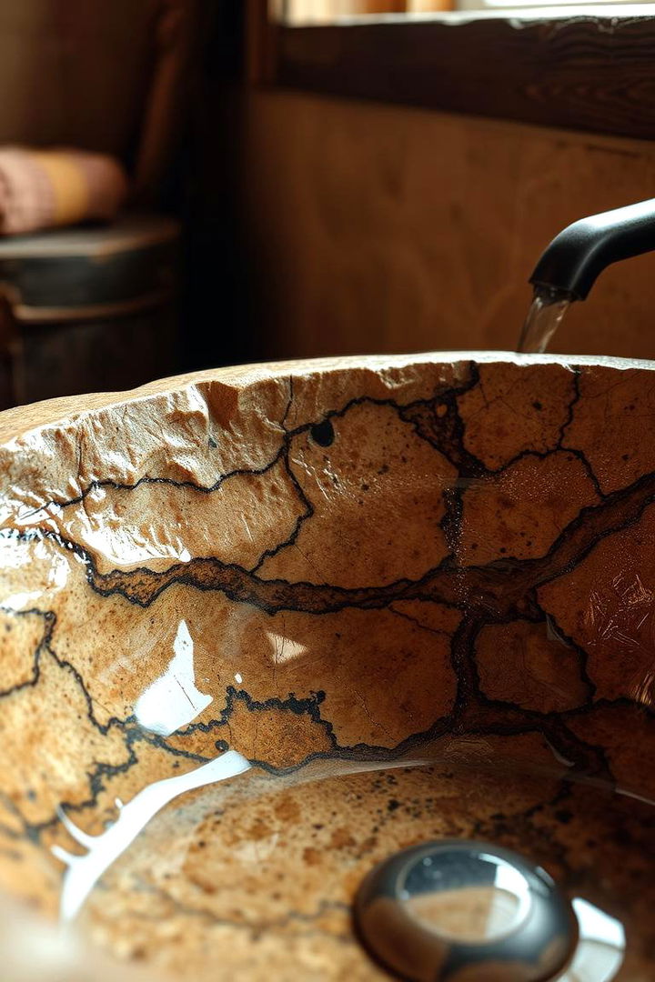 Natural Stone Basins - 22 Rustic Bathroom Ideas