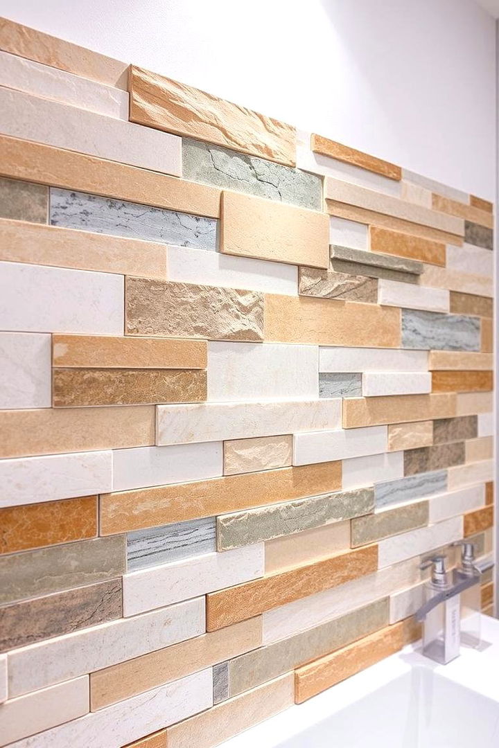 Natural Stone Charm - 22 Bathroom Backsplash Ideas