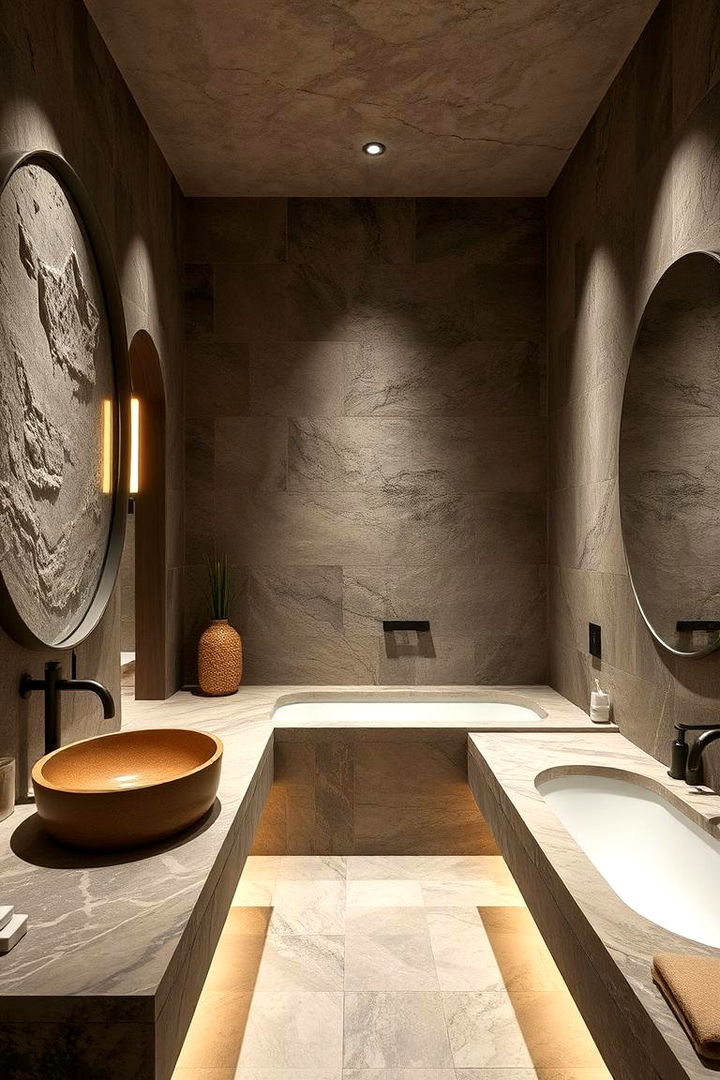 Natural Stone Elements - 22 Boho Bathroom Ideas