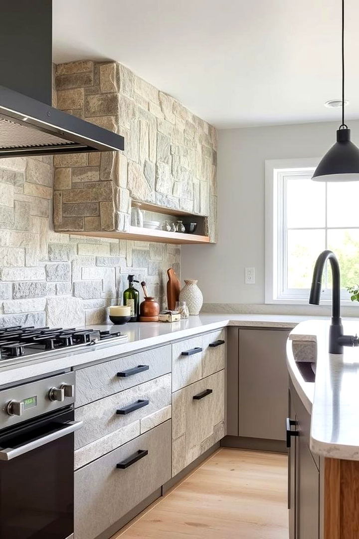Natural Stone Elements - 22 Black and Brown Kitchen Ideas