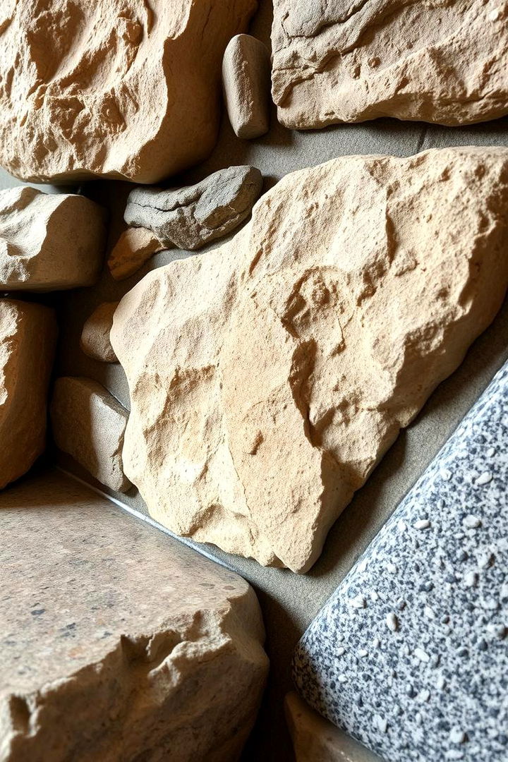 Natural Stone Features - 22 Farmhouse Living Room Ideas