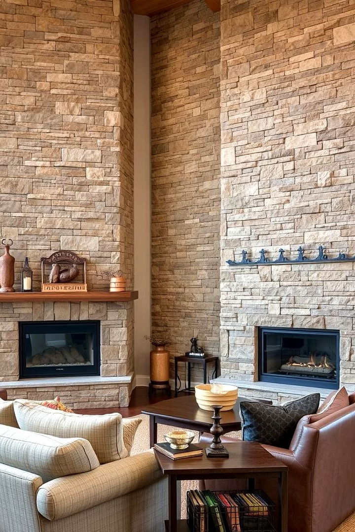 Natural Stone Features - 22 Southwestern Living Room Ideas