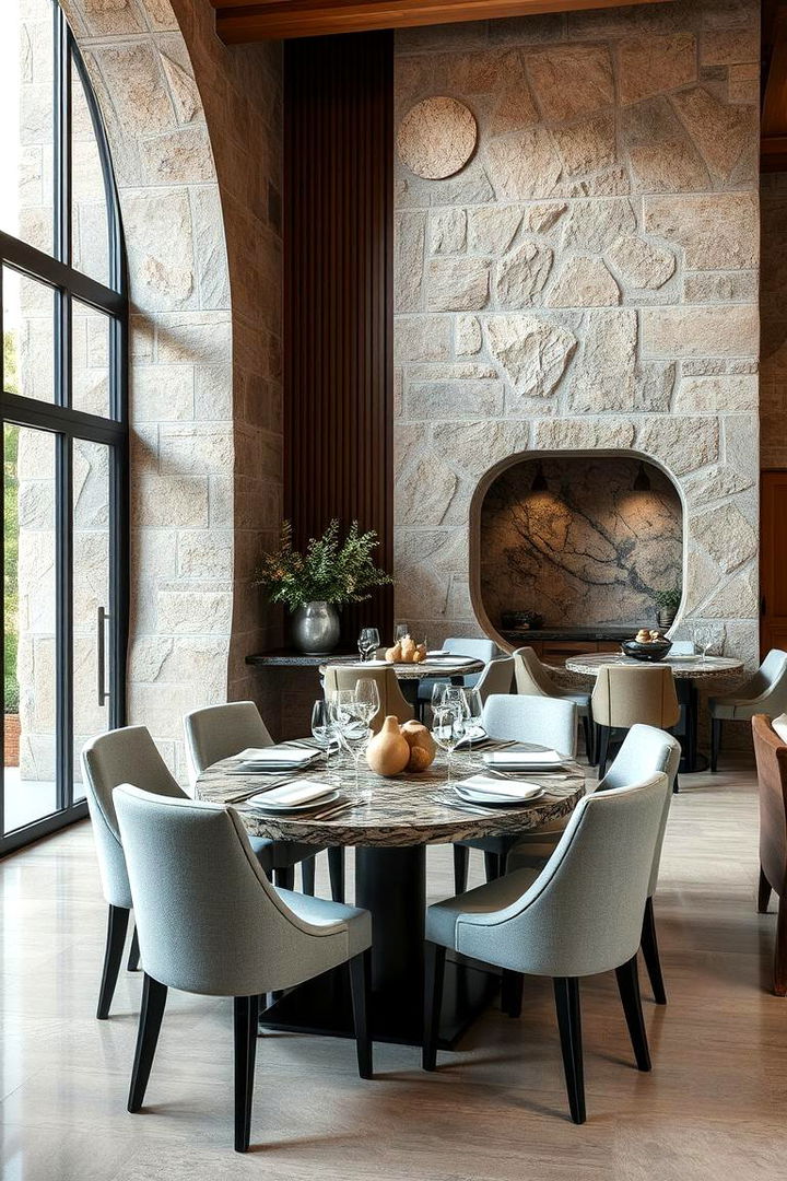 Natural Stone Features - 22 Craftsman Dining Room Ideas