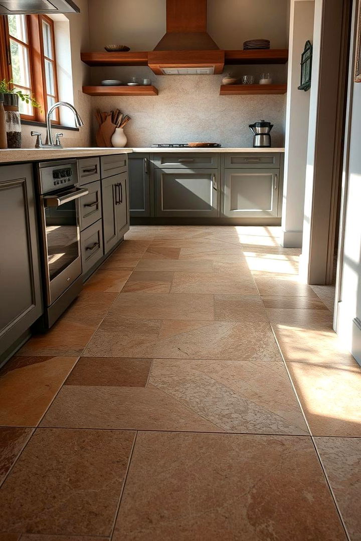 Natural Stone Flooring - 22 Rustic Outdoor Kitchen Ideas