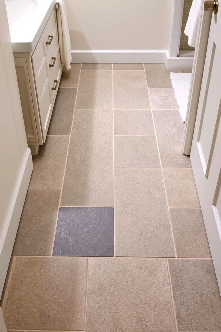 Natural Stone Flooring - 22 Small Green Bathroom Ideas