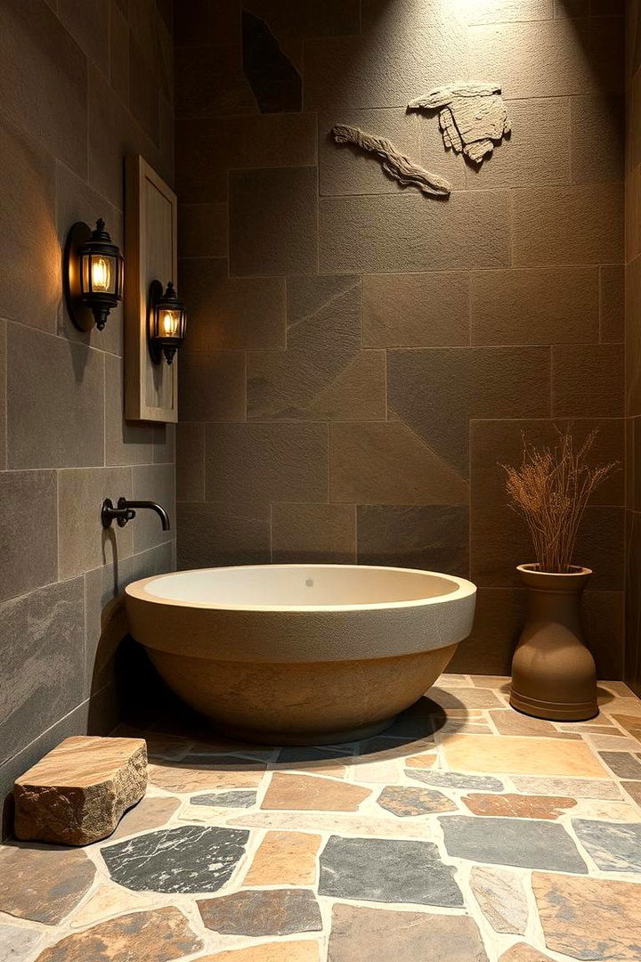 Natural Stone Flooring - 22 Western Bathroom Ideas