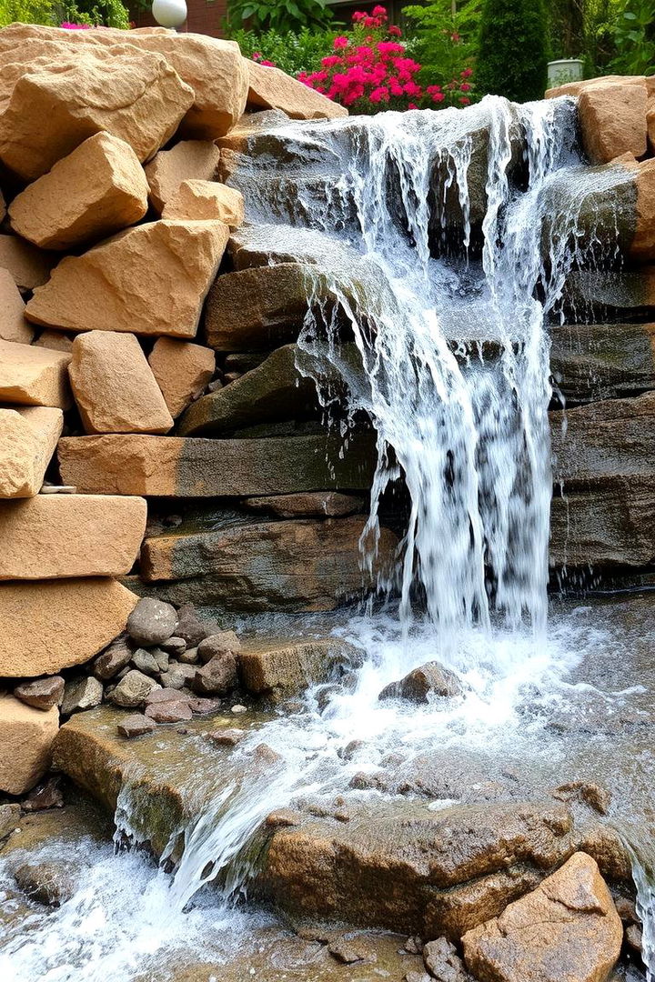 Natural Stone Flow Feature - 22 Pondless Waterfall Ideas
