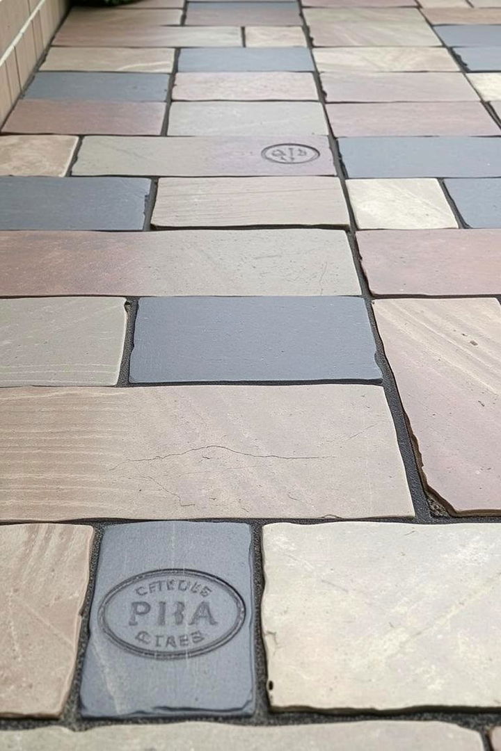 Natural Stone Imitation - 22 Stamped Concrete Patio Ideas