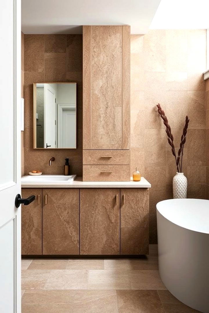 Natural Stone Inspiration - 22 Bathroom Cabinet Color Ideas