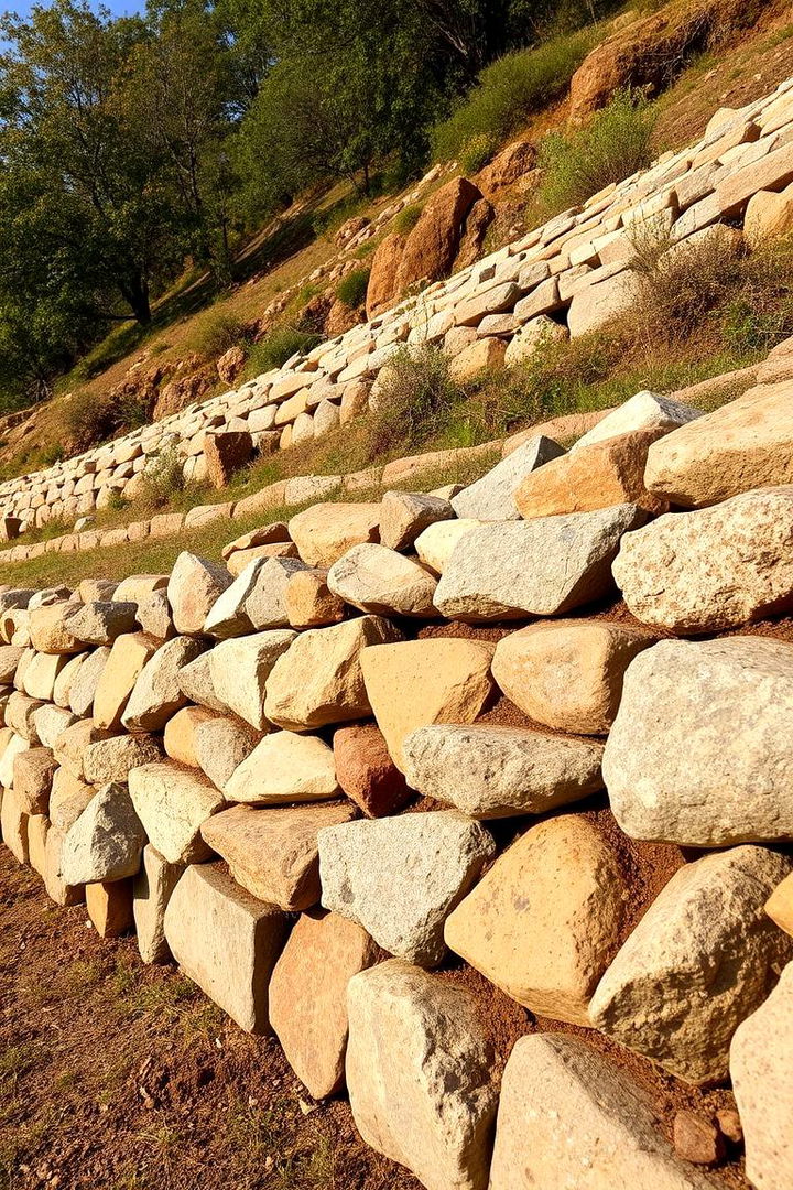 Natural Stone Makeshift Walls - 22 Inexpensive Retaining Wall Ideas
