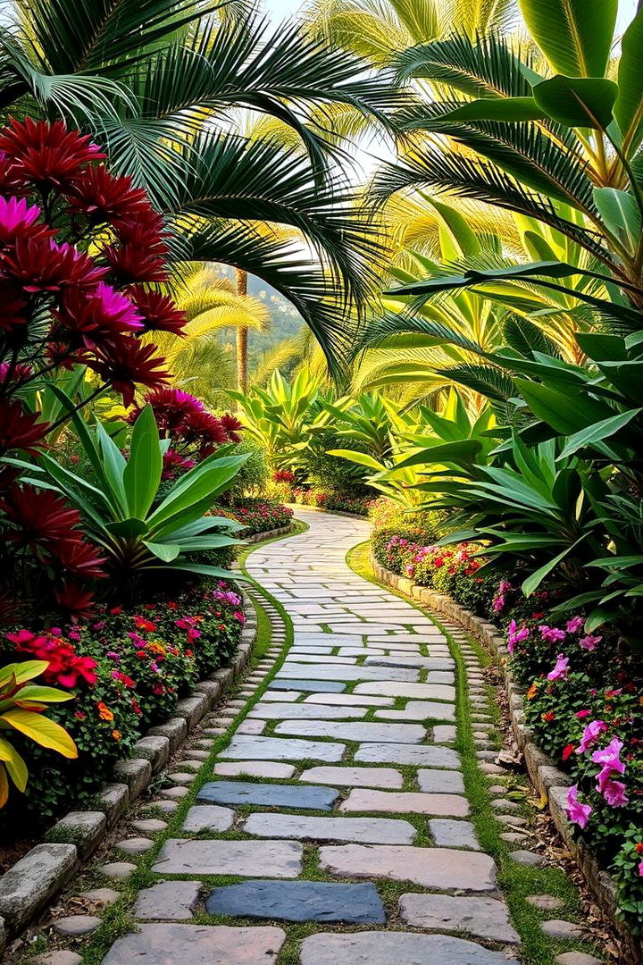 Natural Stone Pathways - 22 Tropical Backyard Ideas