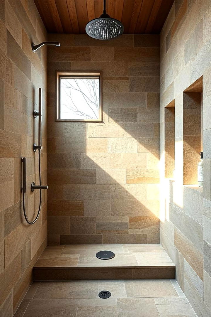 Natural Stone Sanctuary - 22 Luxury Shower Ideas