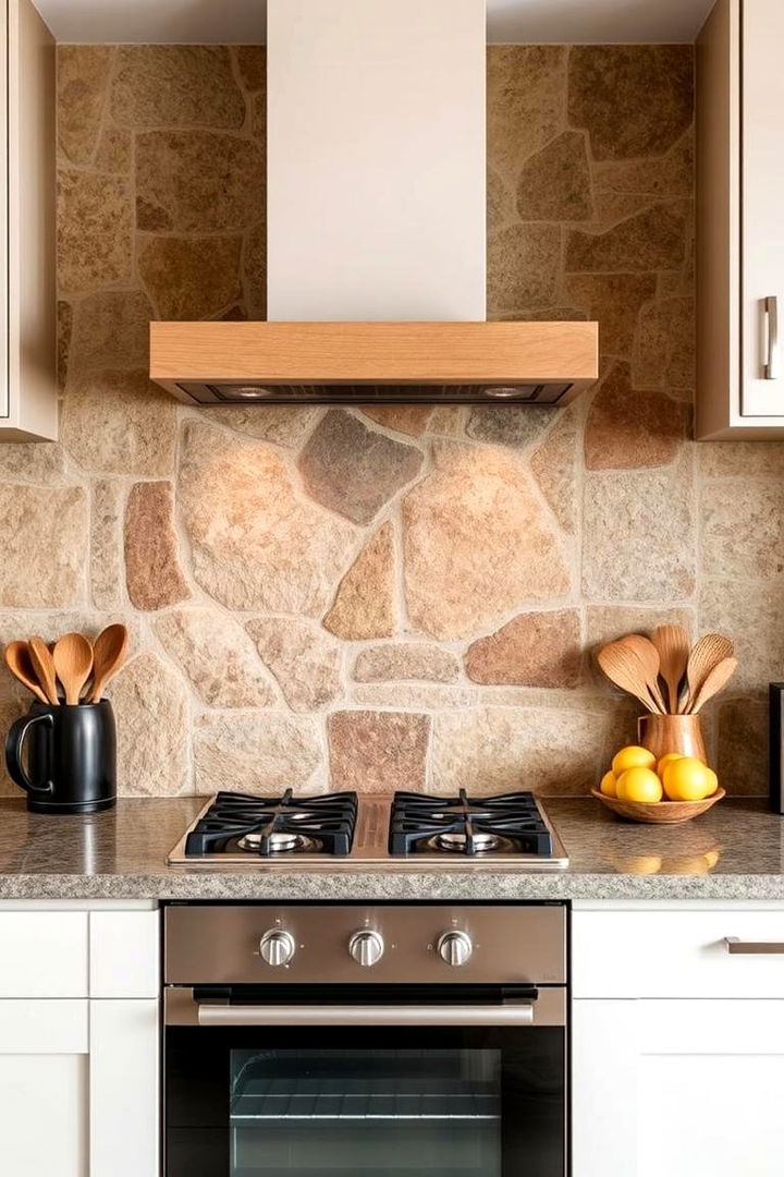 Natural Stone Splashback - 22 Kitchen Splashback Ideas