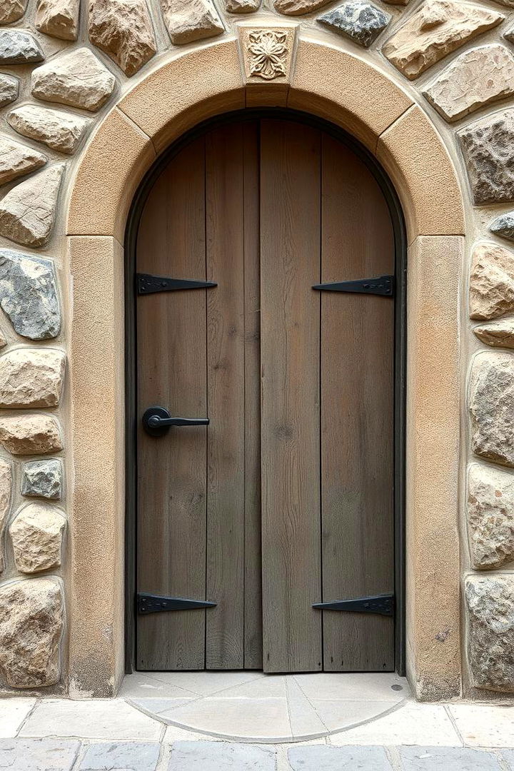 Natural Stone Surround Elegance - 22 Mediterranean Front Door Ideas
