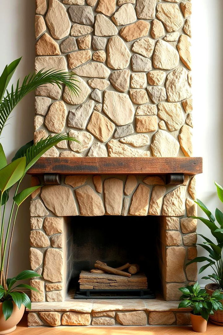 Natural Stone Surrounds - 22 Green Fireplace Ideas